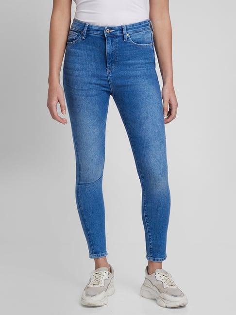 spykar blue high rise jeans