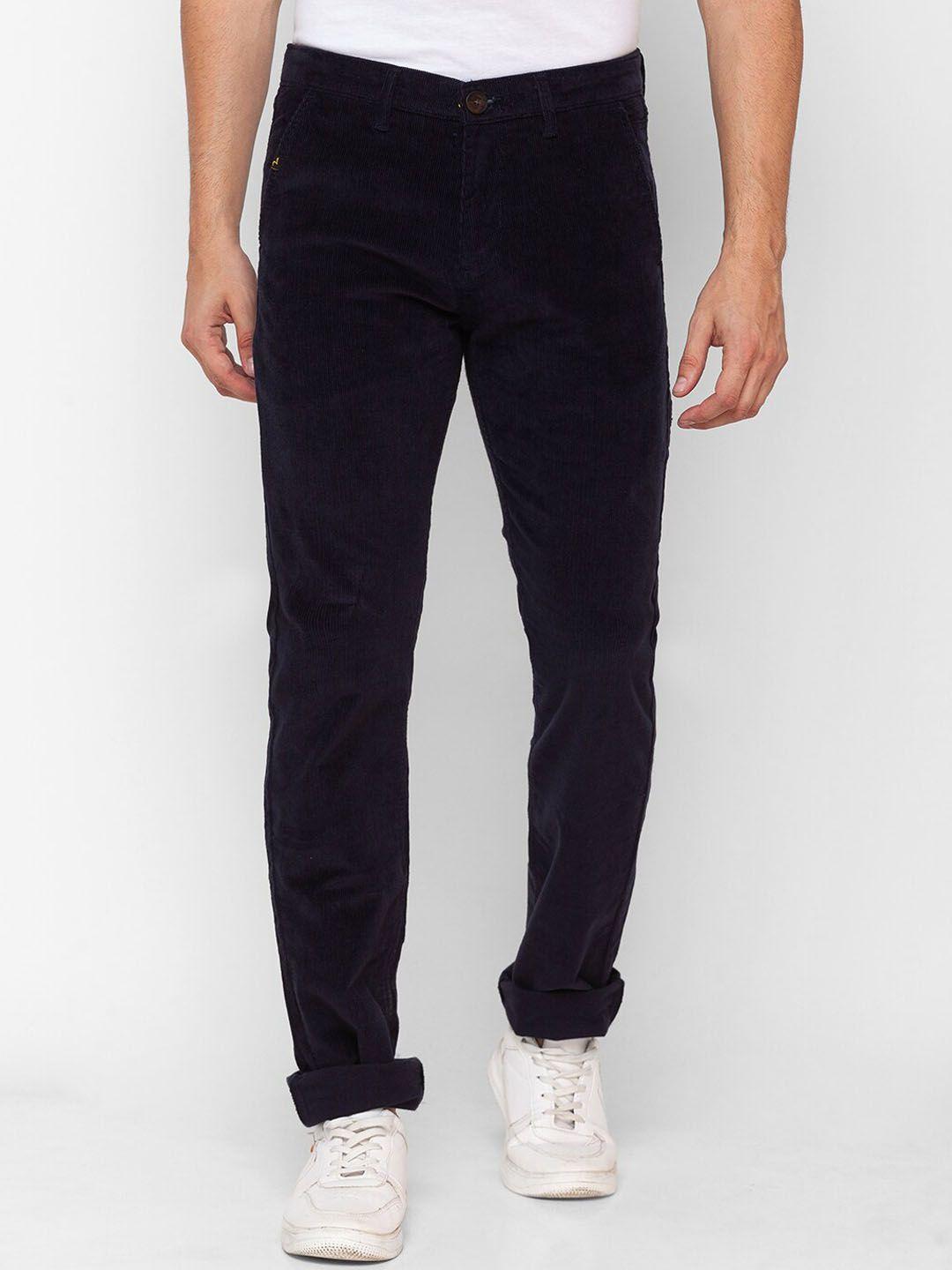 spykar men blue straight fit chinos trousers