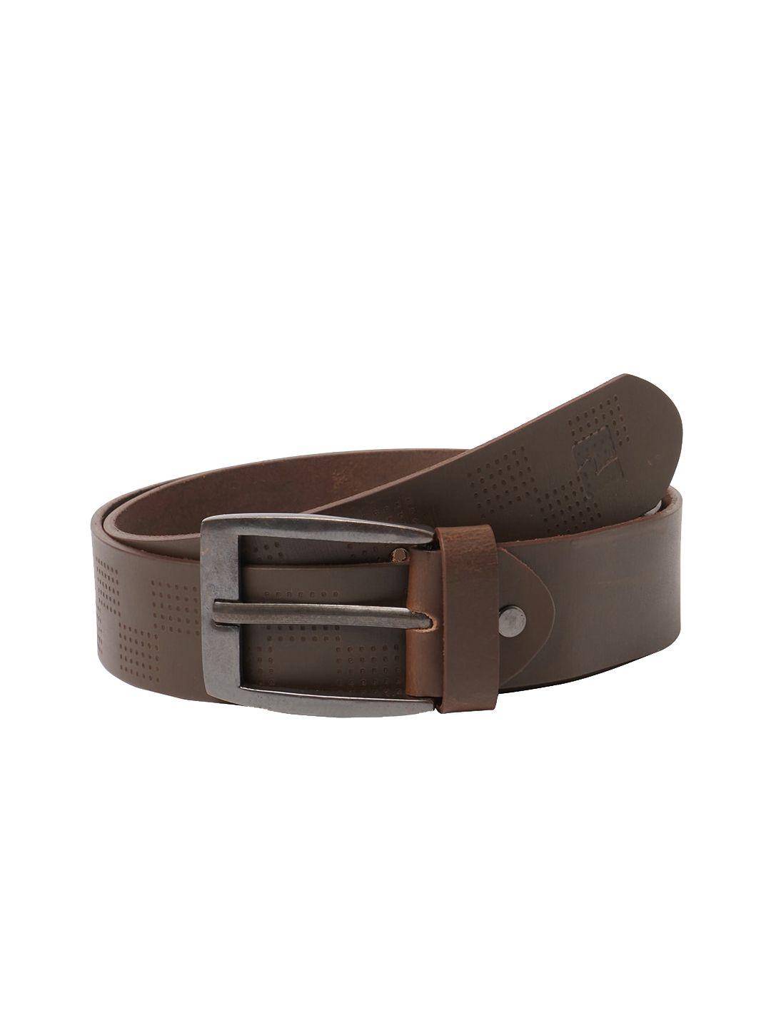 spykar men brown leather belt