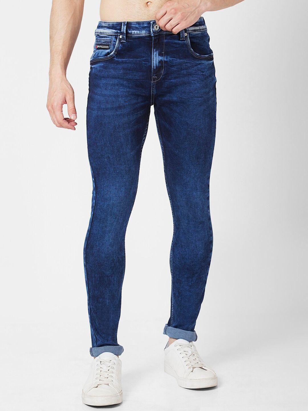 spykar men cotton clean look slim fit narrow low-rise jeans