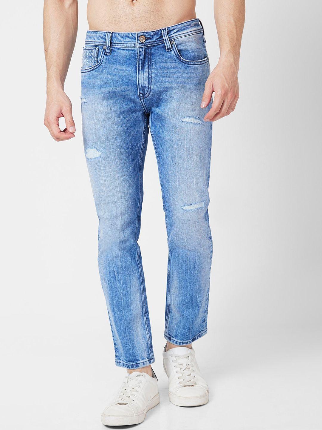 spykar men low distress heavy fade stretchable jeans