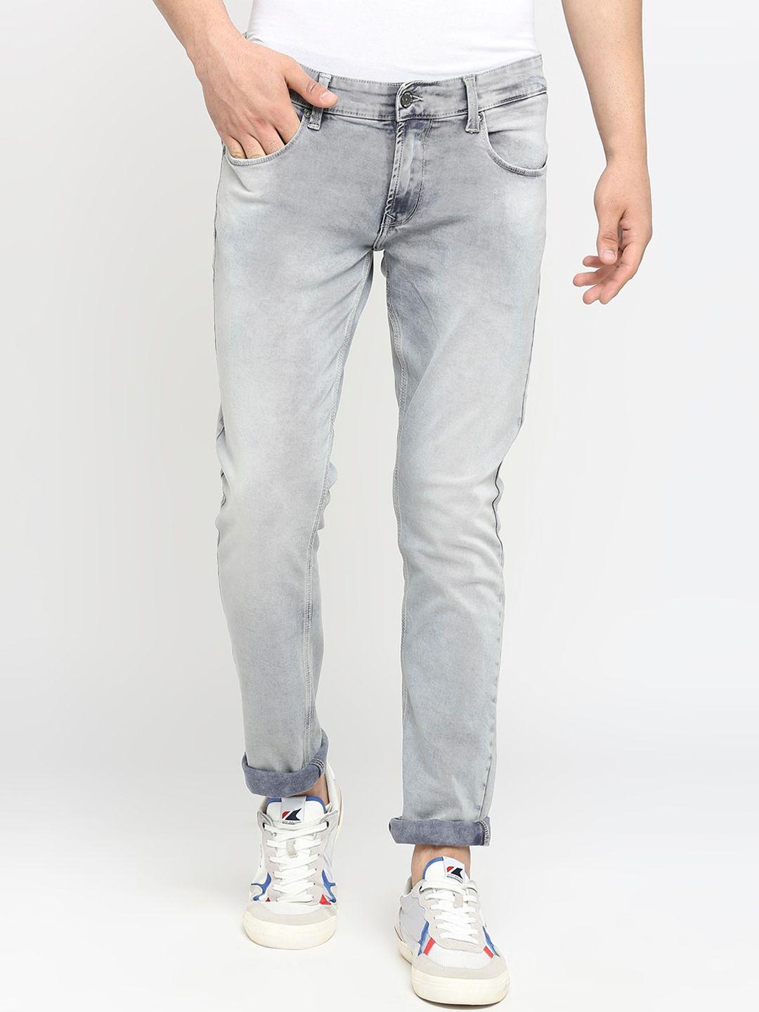 spykar men low-rise heavy fade skinny fit jeans