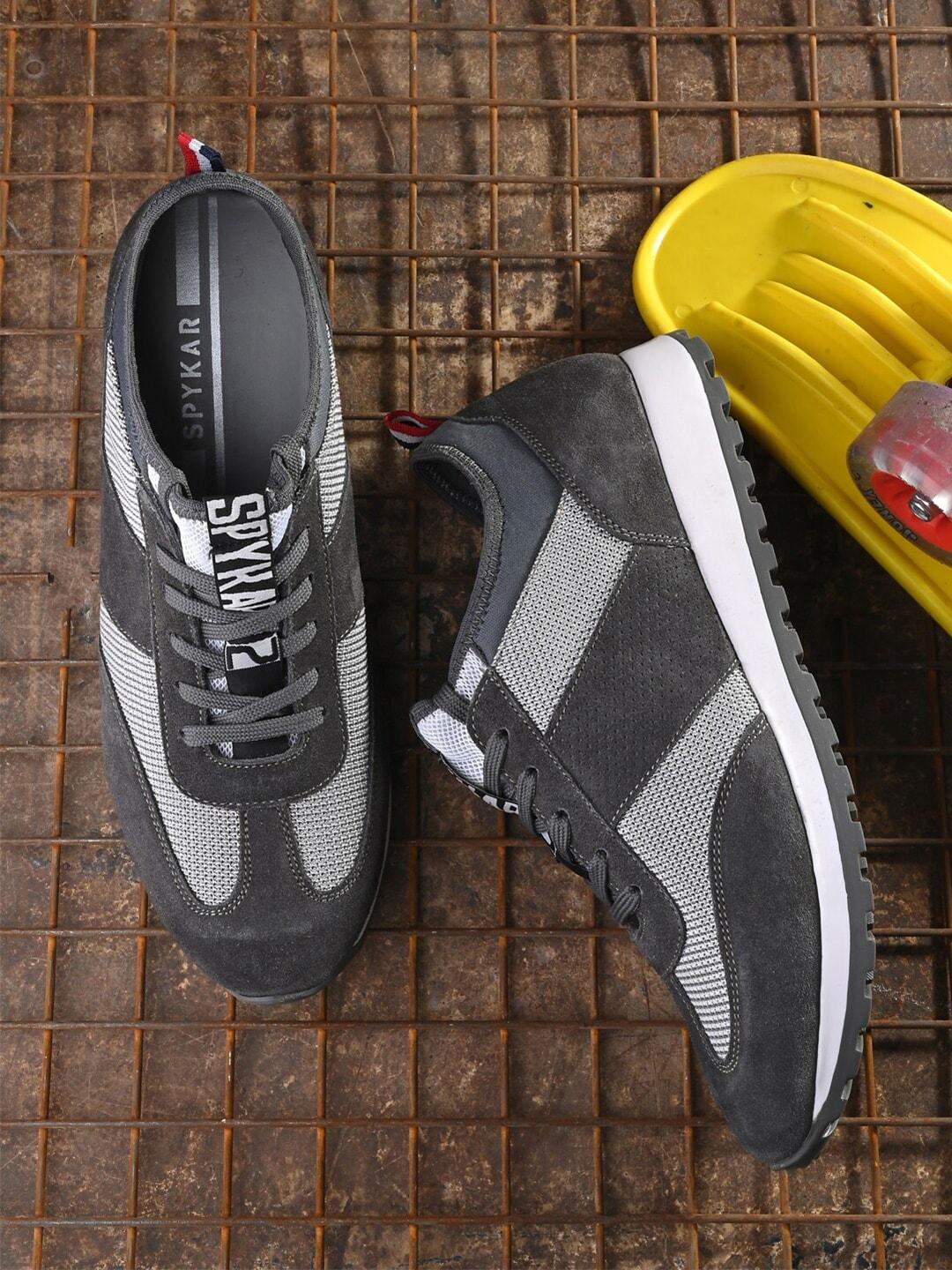 spykar men non-marking suede running sports shoes