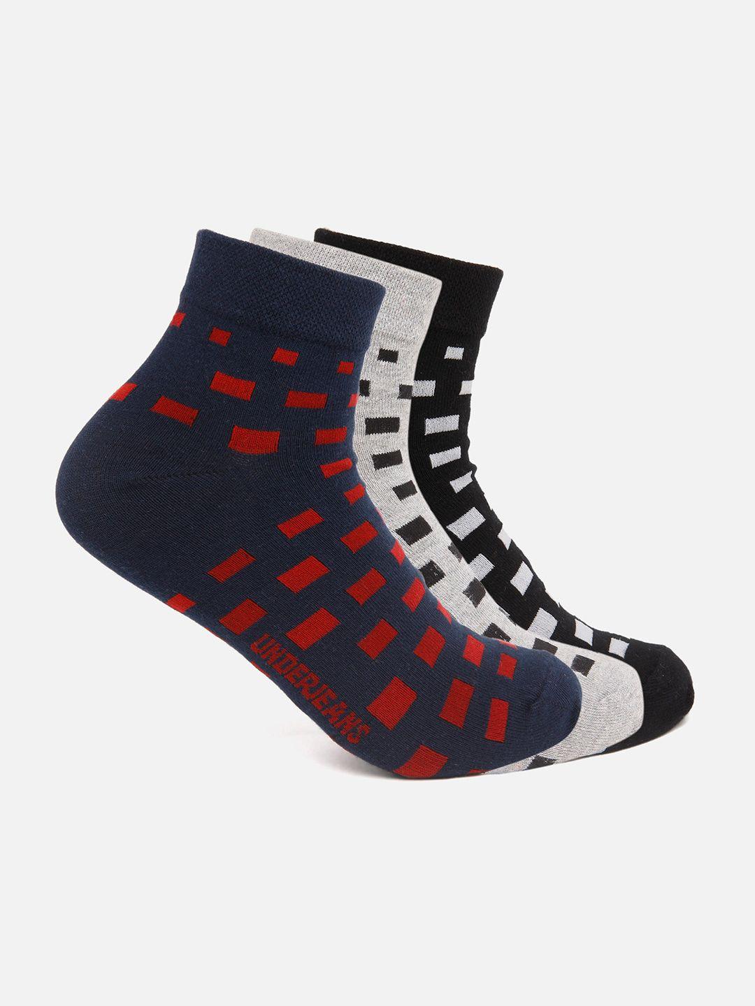 spykar men pack of 3 patterned ankle length socks