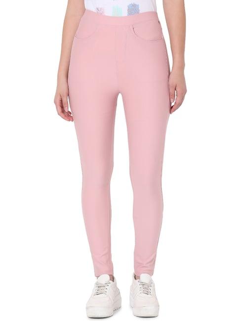 spykar pink regular fit tights