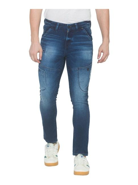 spykar royal blue slim fit jeans