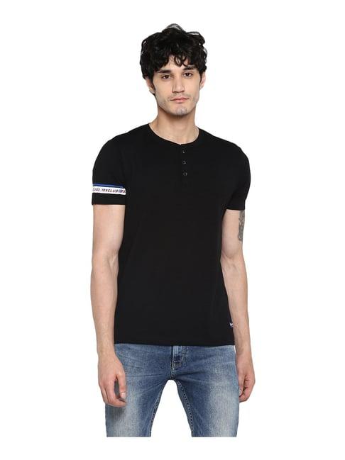 spykar black crew neck t-shirt