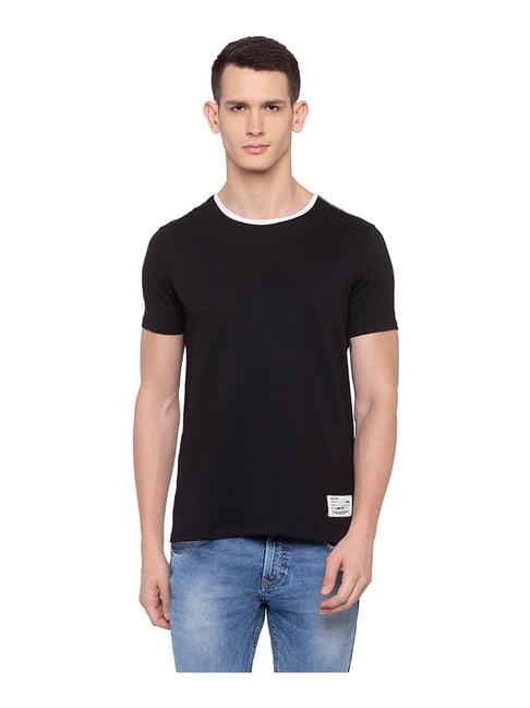 spykar black crew t-shirt