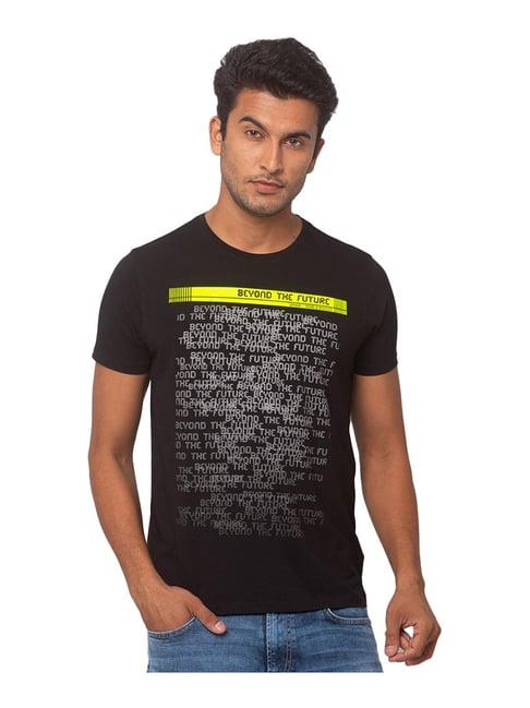 spykar black crew t-shirt