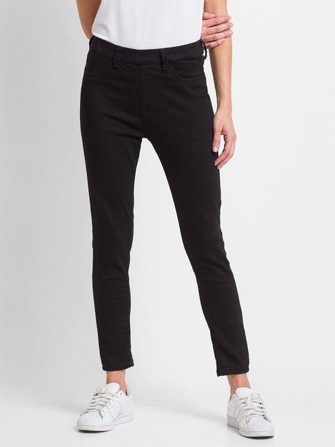 spykar black high rise jeans