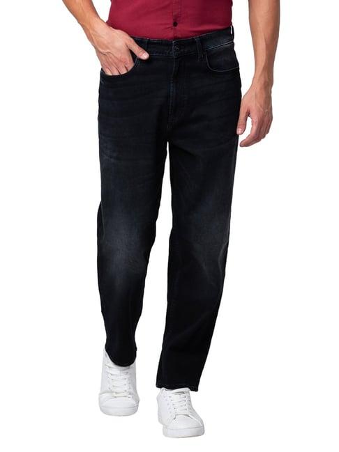 spykar black loose fit jeans