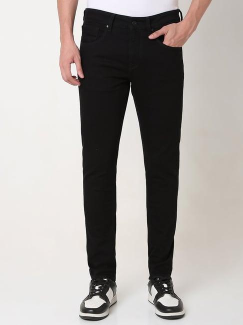 spykar black slim fit low rise jeans