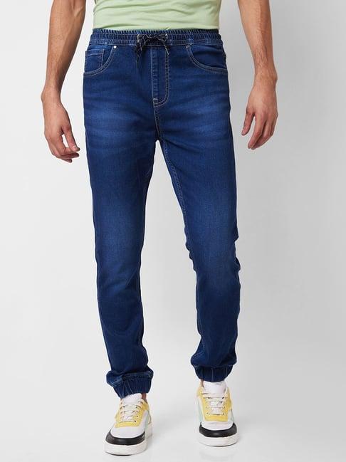 spykar blue cotton regular fit jeans