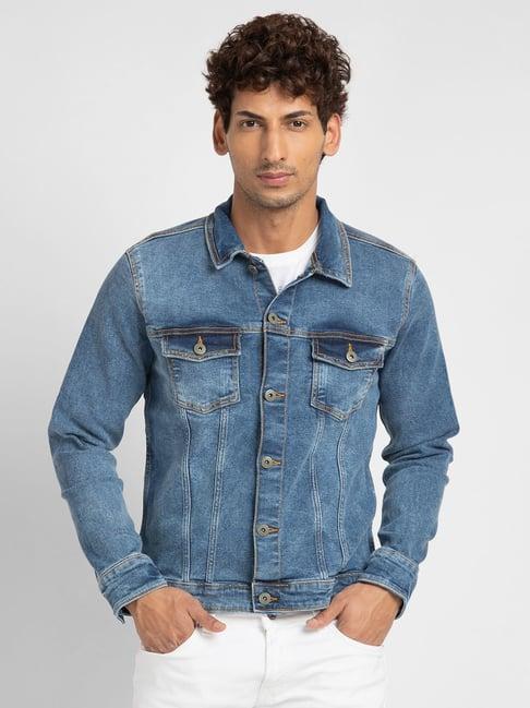 spykar blue slim fit denim jacket