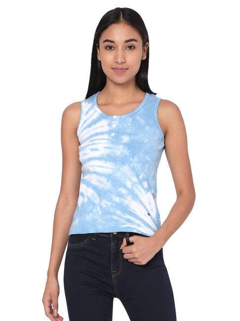 spykar blue tie - dye top