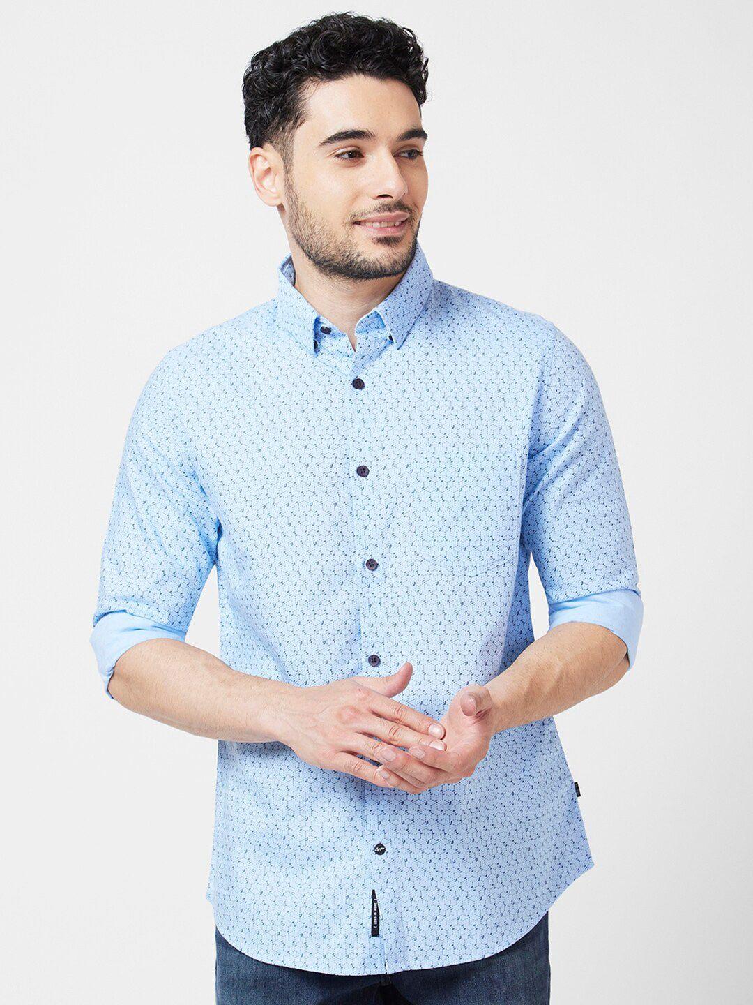 spykar classic micro ditsy printed casual shirt