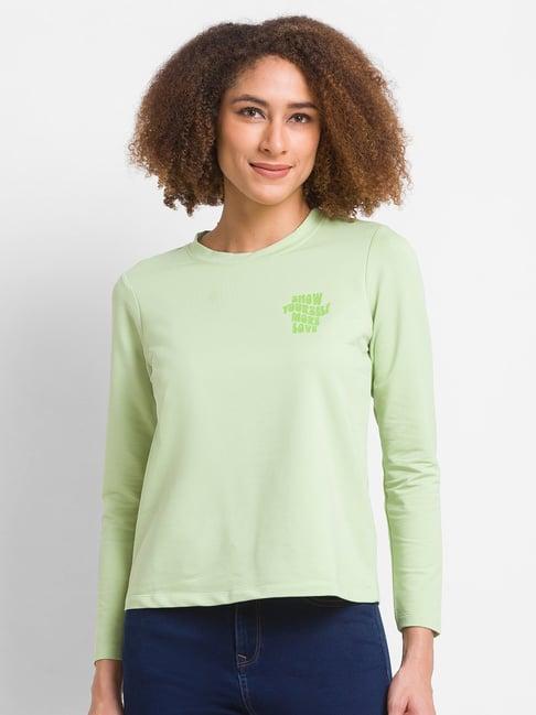 spykar green regular fit top