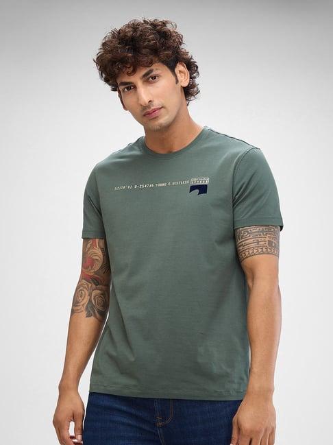 spykar green slim fit t-shirt