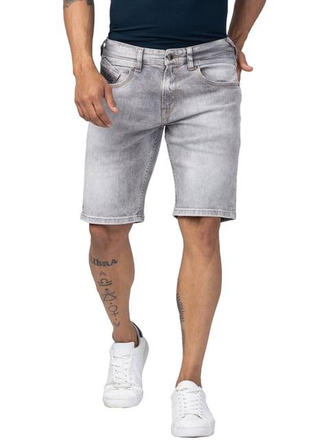 spykar grey regular fit denim shorts