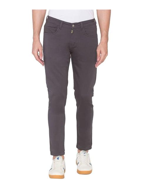 spykar grey slim fit trousers