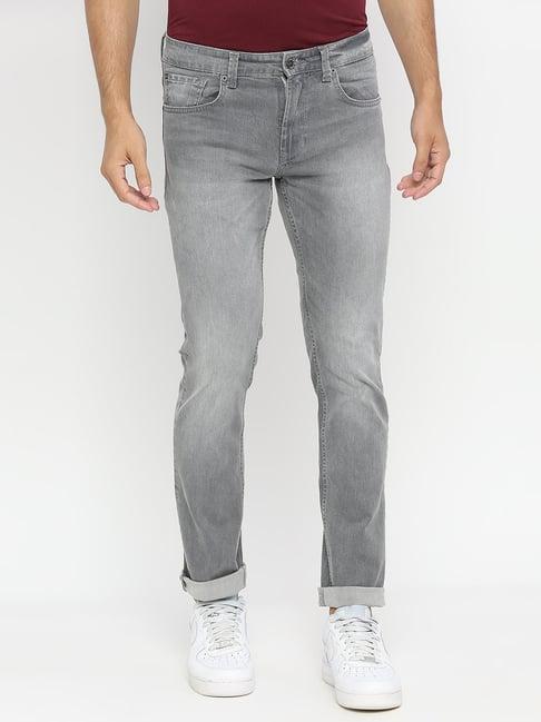 spykar light grey lightly washed jeans