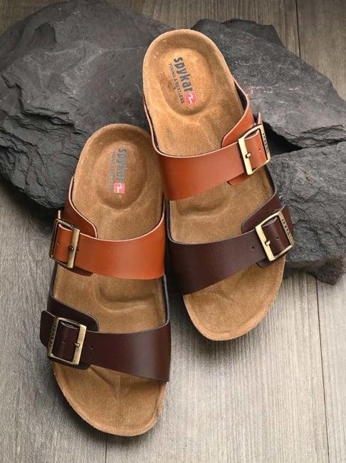 spykar men's brown casual sandals