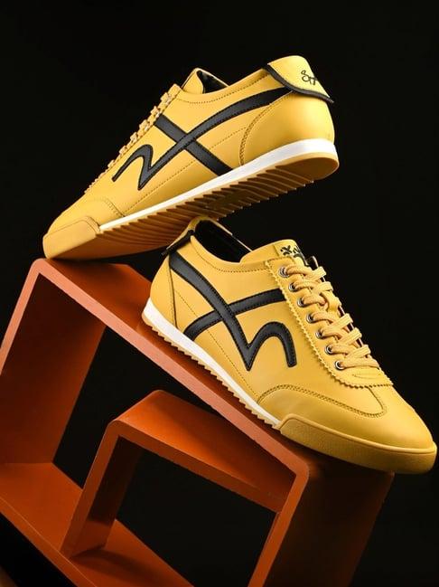 spykar men's hype yellow casual sneakers