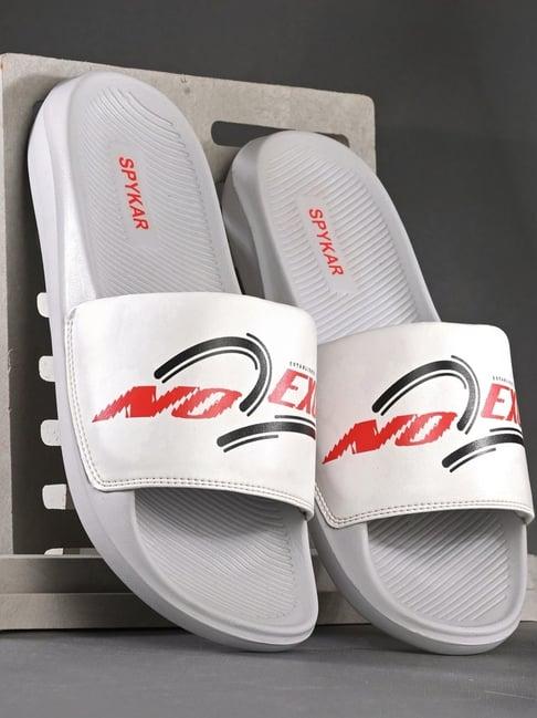 spykar men's peterson white slides