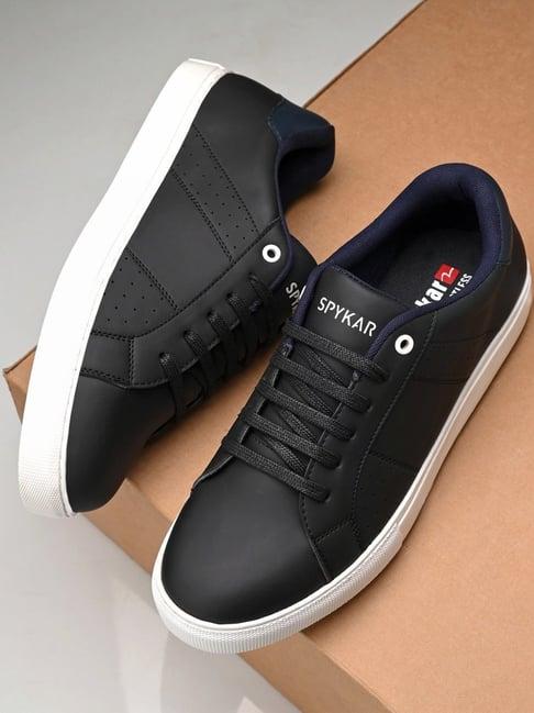 spykar men's santos black casual sneakers