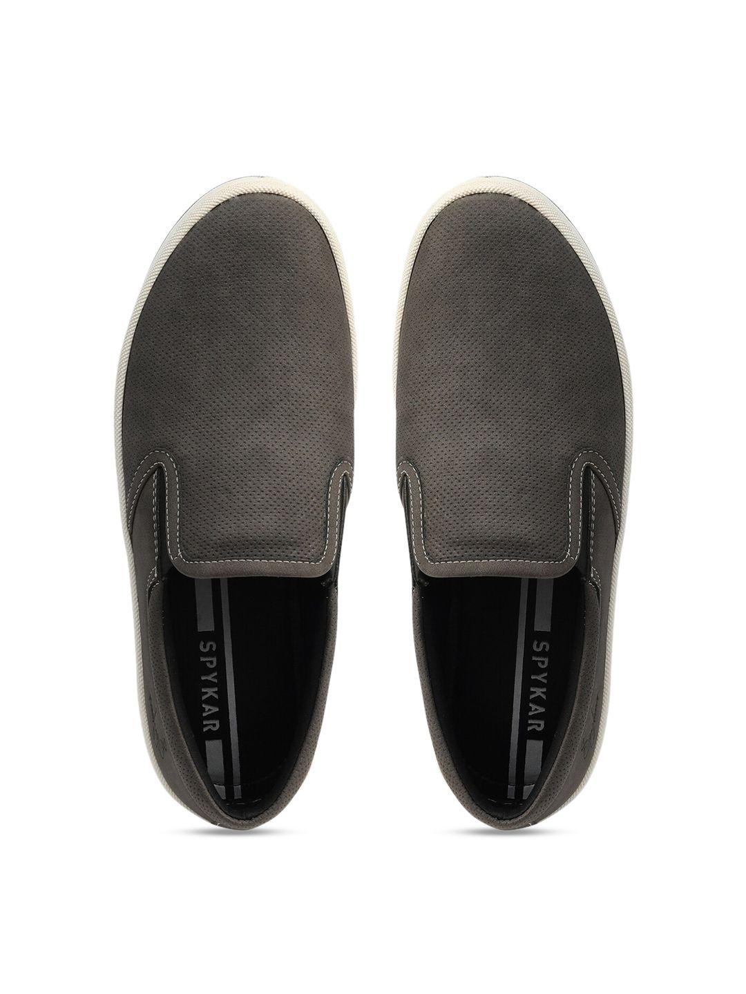 spykar men alan grey pu slip-on sneakers