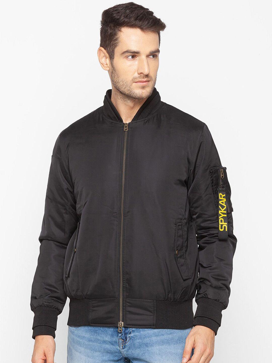 spykar men black sporty jacket