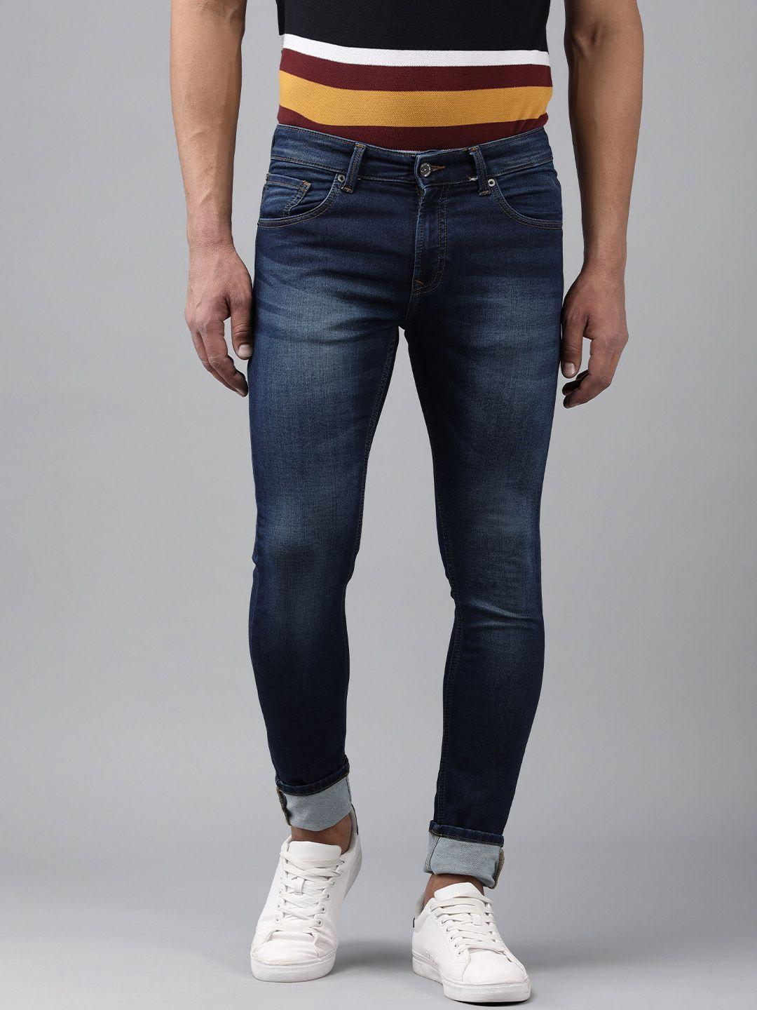 spykar men blue super skinny fit light fade stretchable jeans