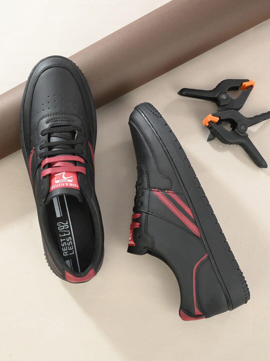 spykar men carmelo black sporty walking non-marking shoes