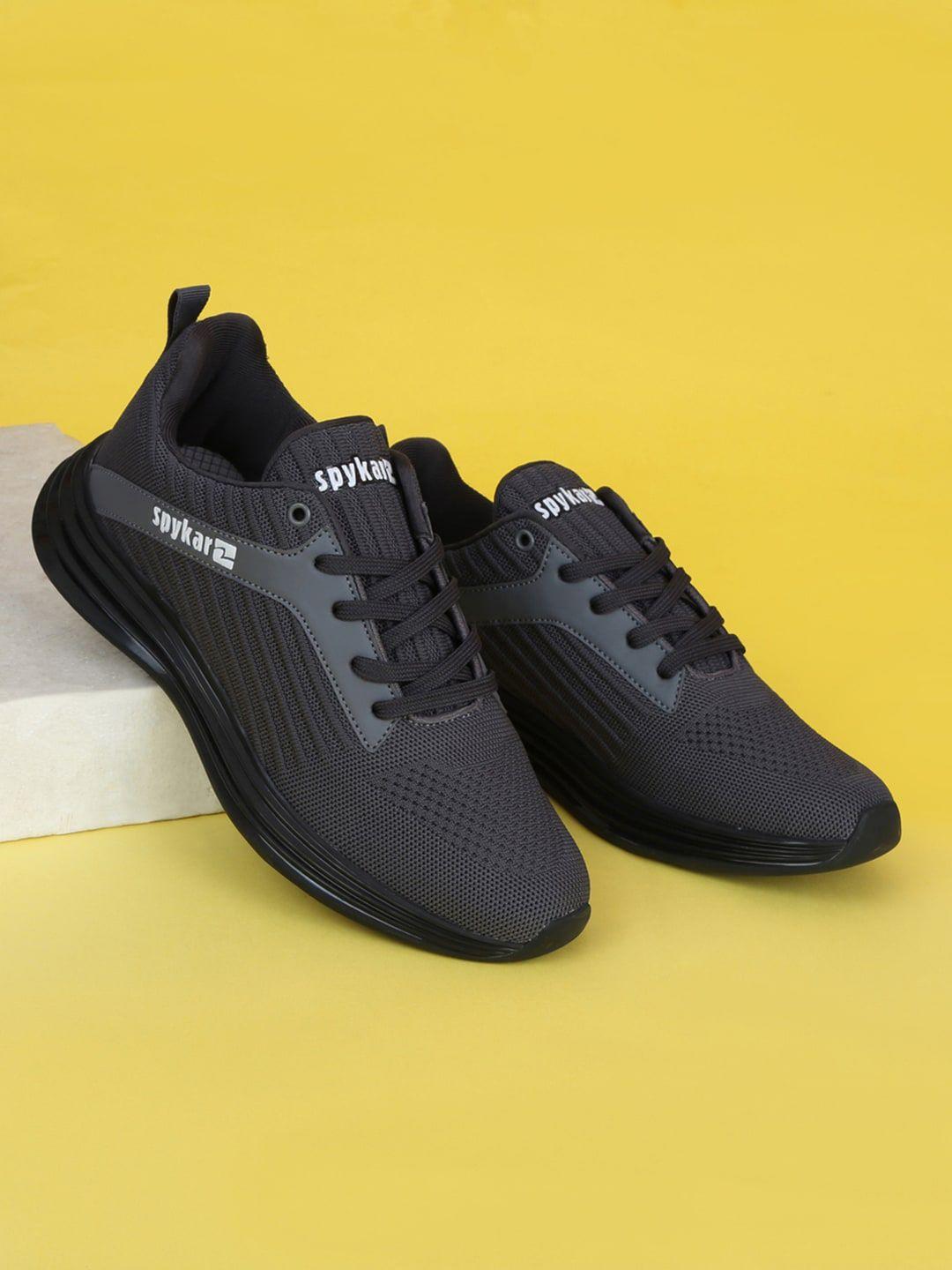 spykar men carol dark grey sporty textile walking non-marking shoes