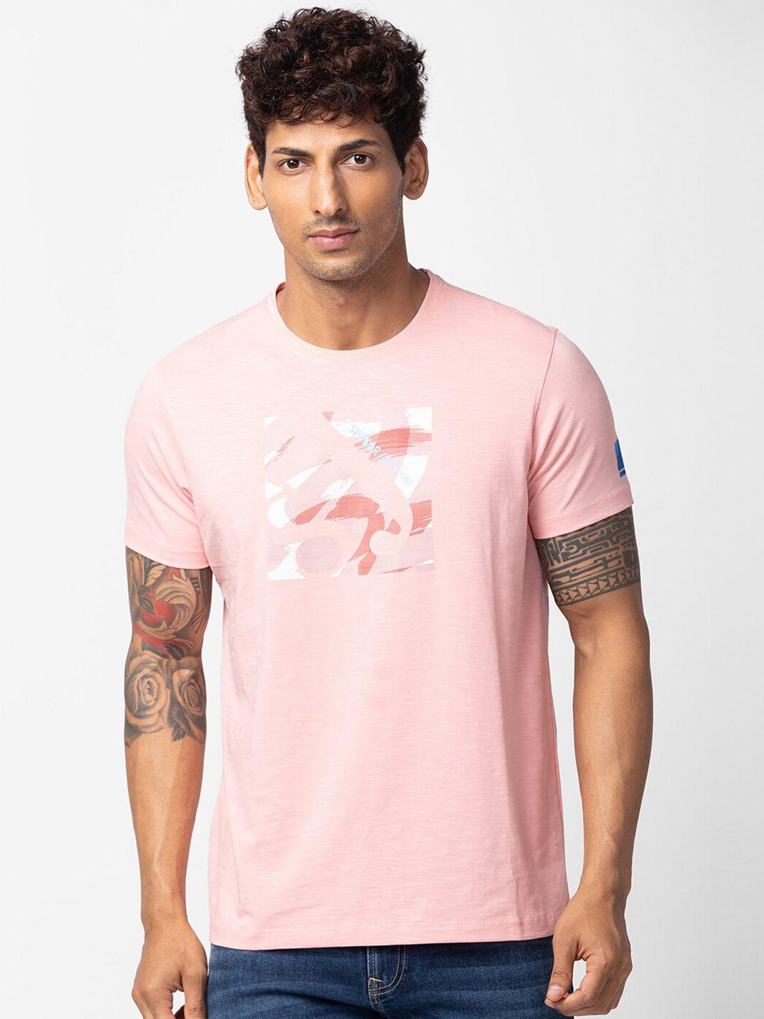 spykar men cotton printed t-shirt