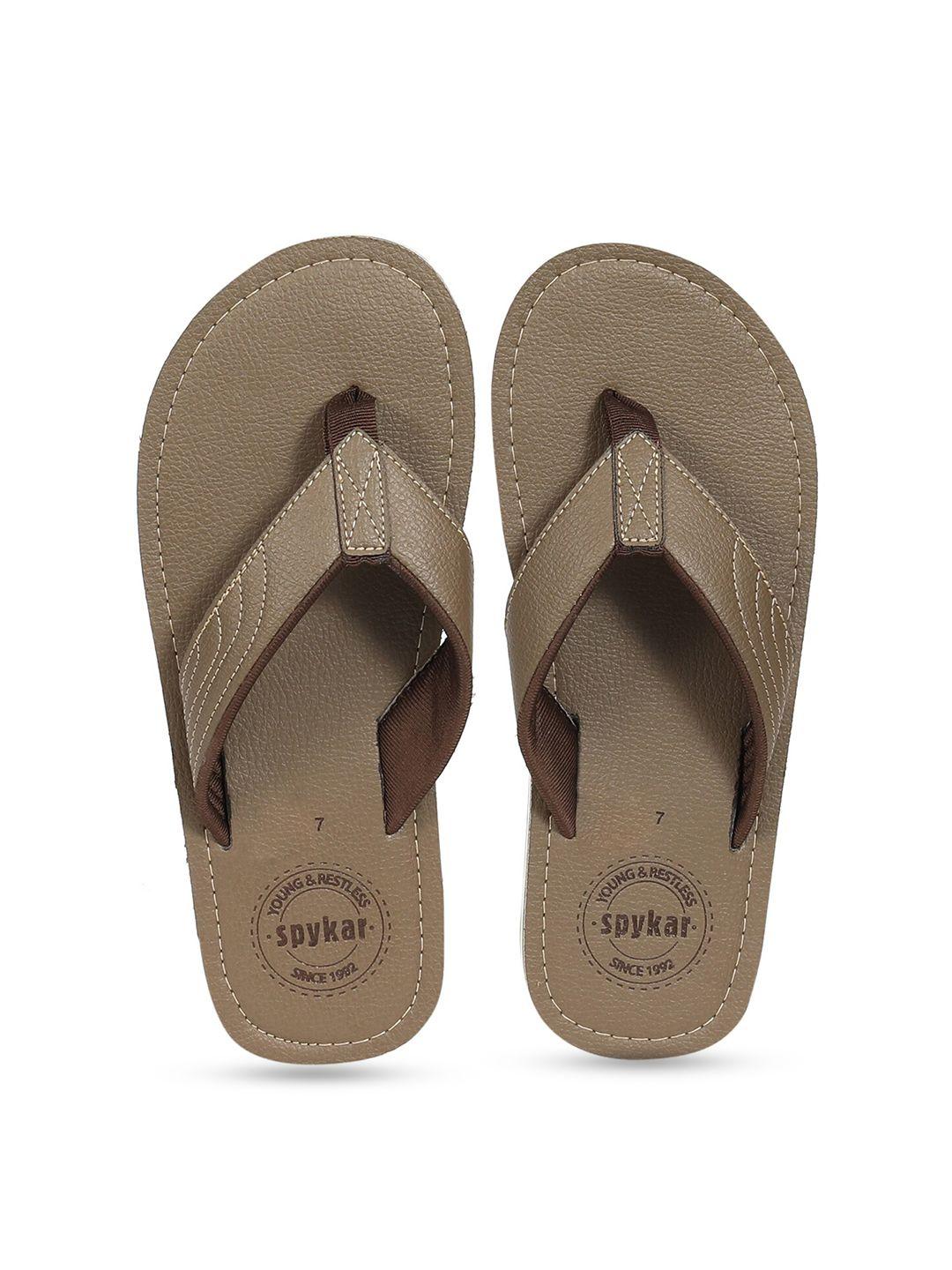 spykar men floaters self design thong flip-flops