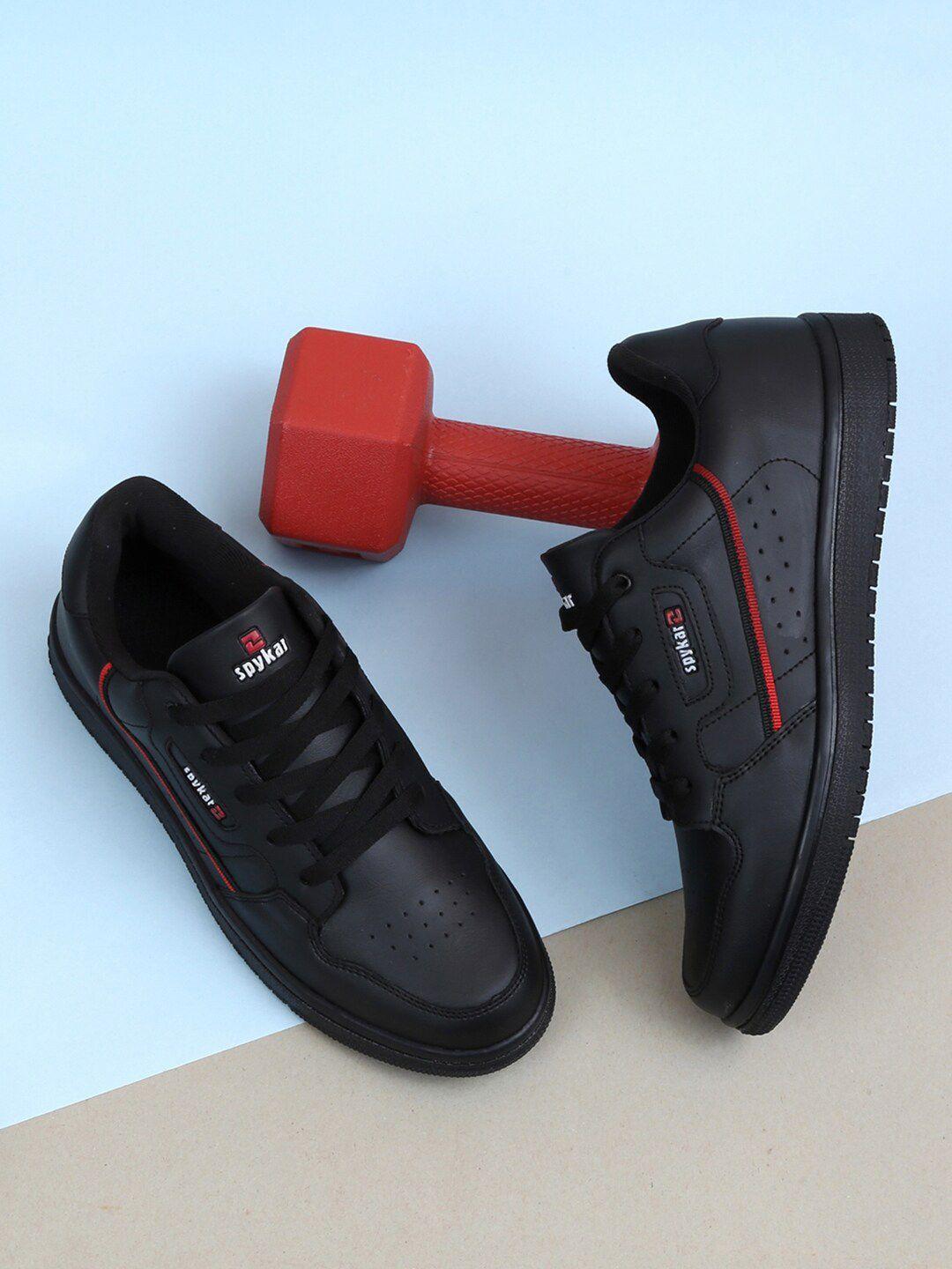 spykar men jason black sporty walking non-marking shoes