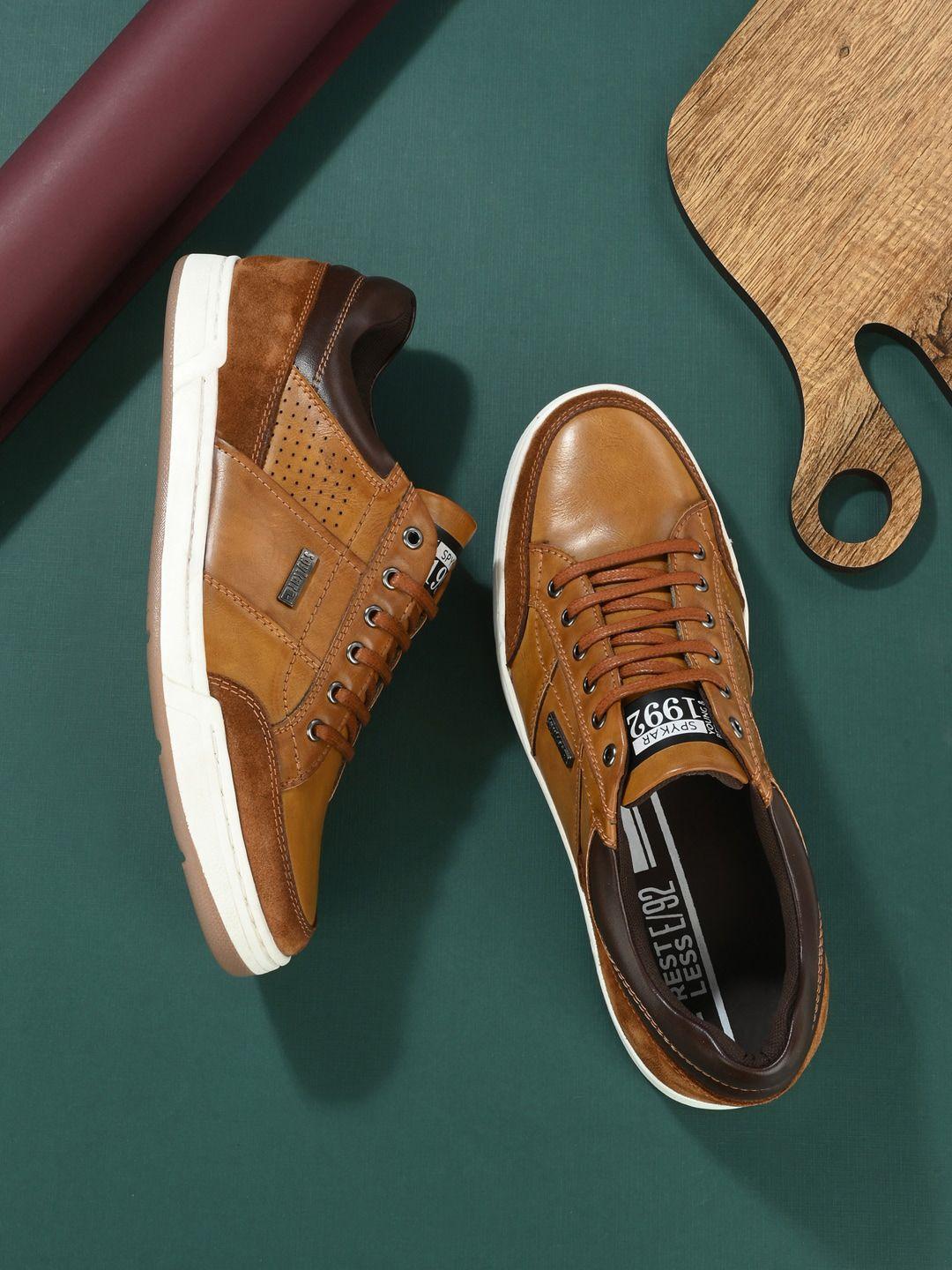 spykar men jess tan suede sneakers