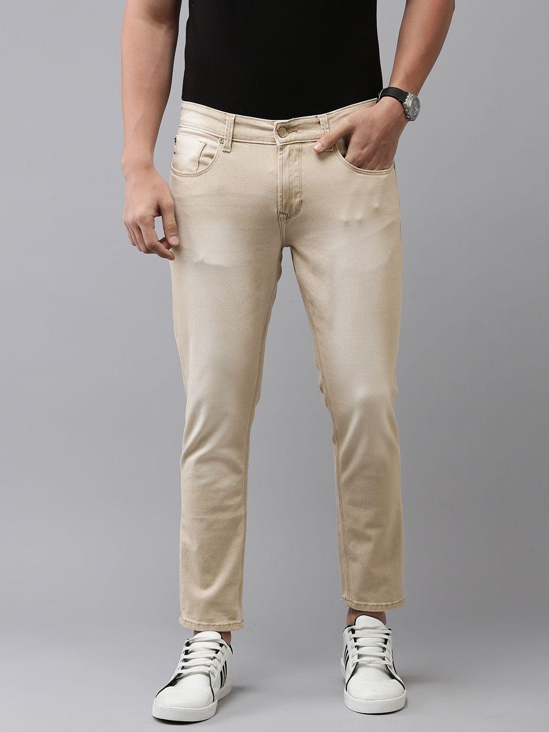 spykar men kano tapered fit light fade stretchable jeans