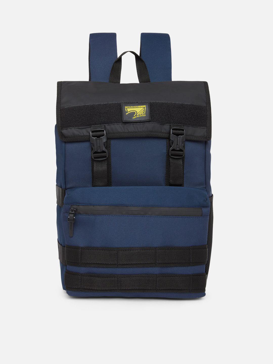 spykar men navy blue & black backpack