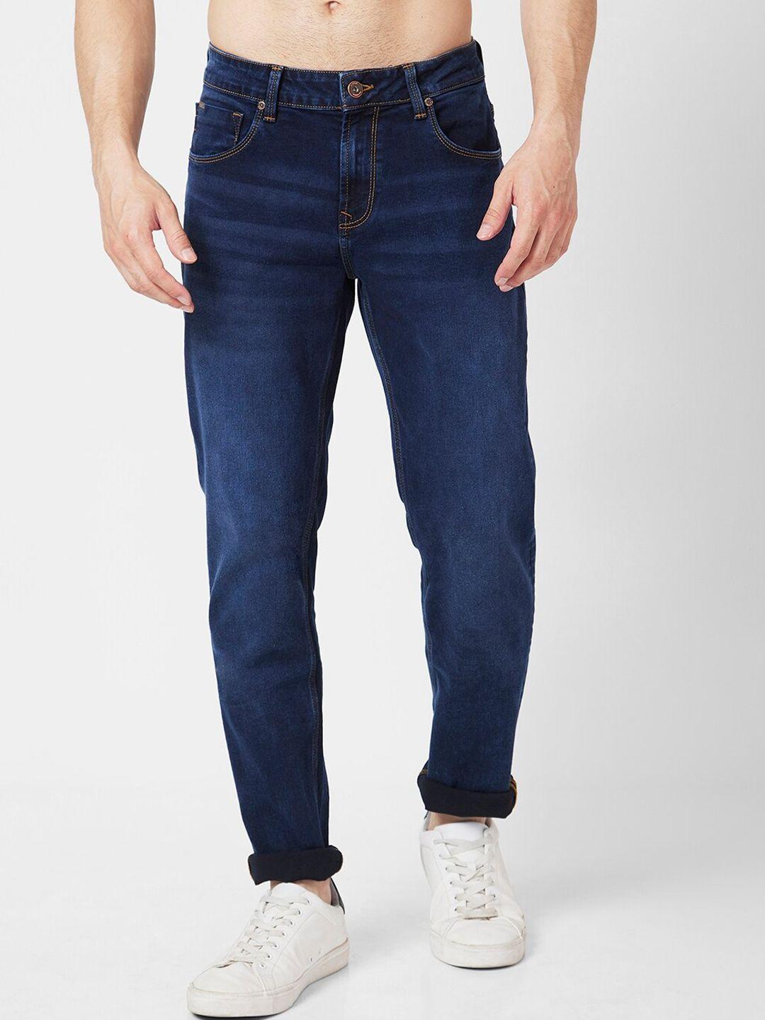spykar men slim fit narrow light fade low-rise stretchable jeans
