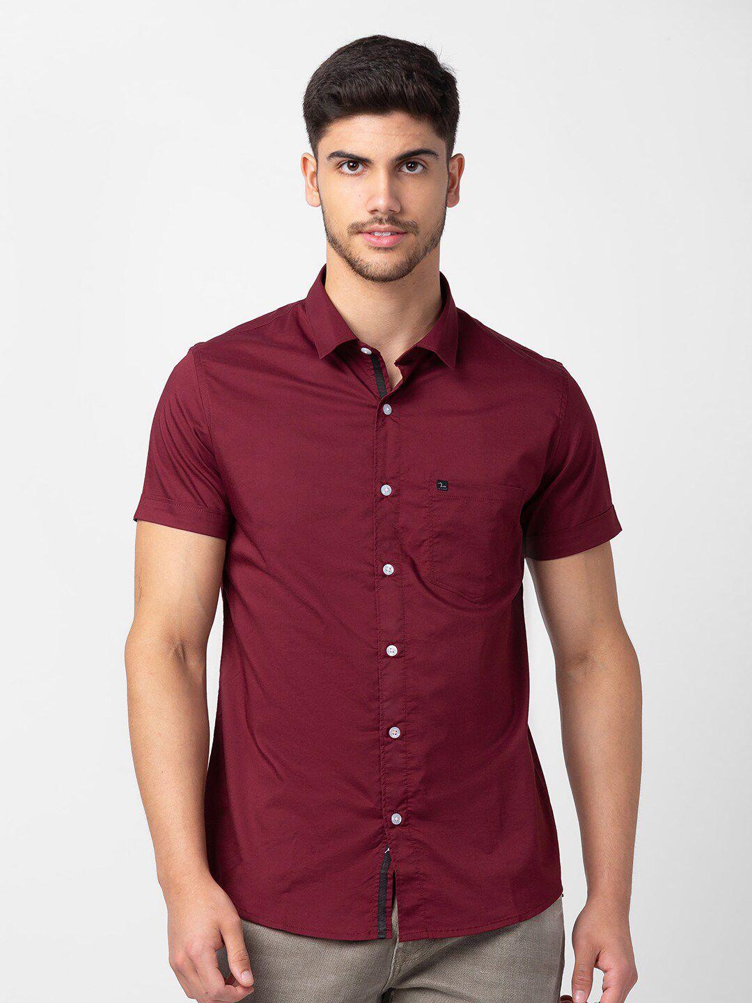 spykar men spread collar casual shirt