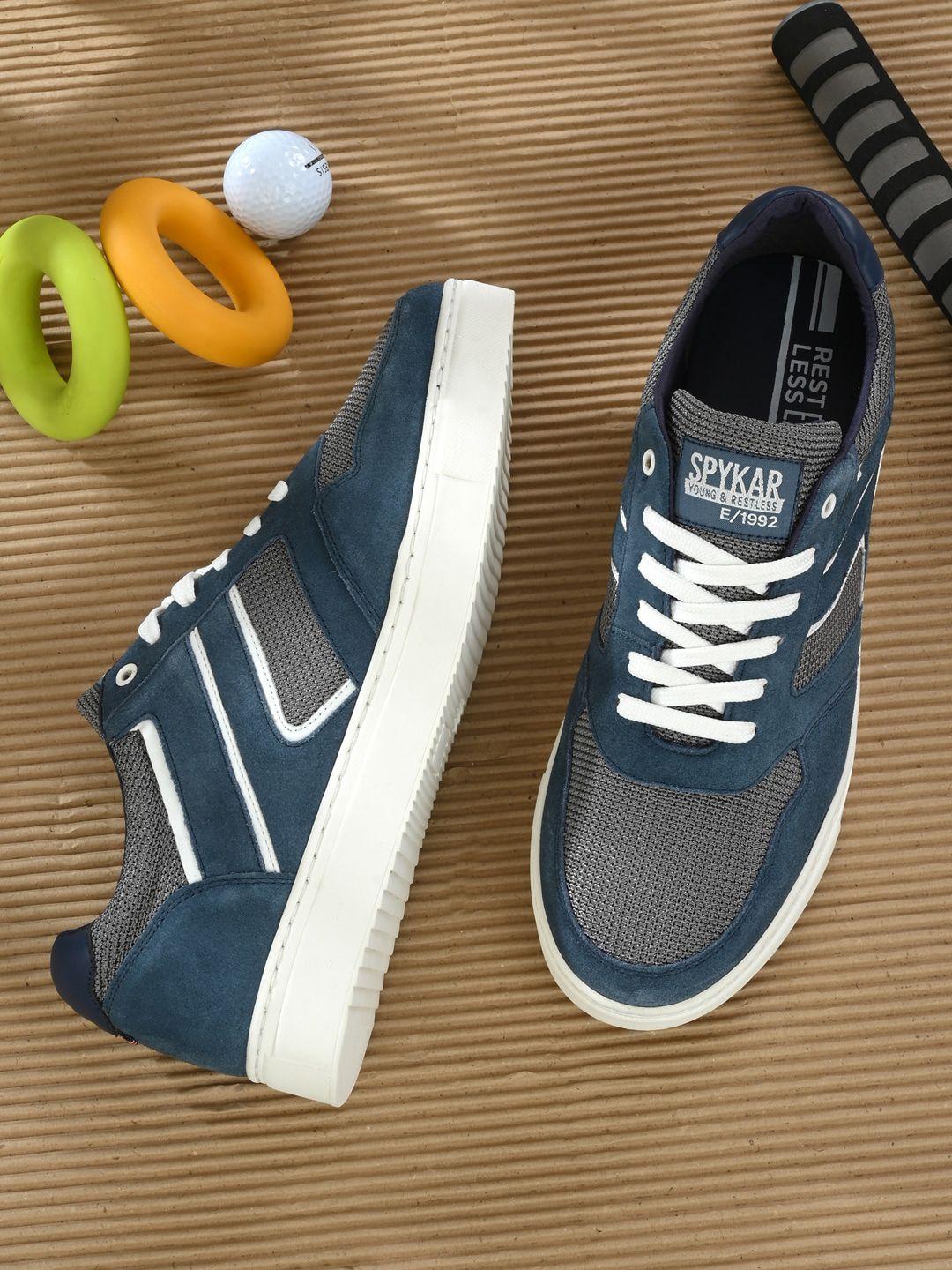 spykar men textured lace up sneakers