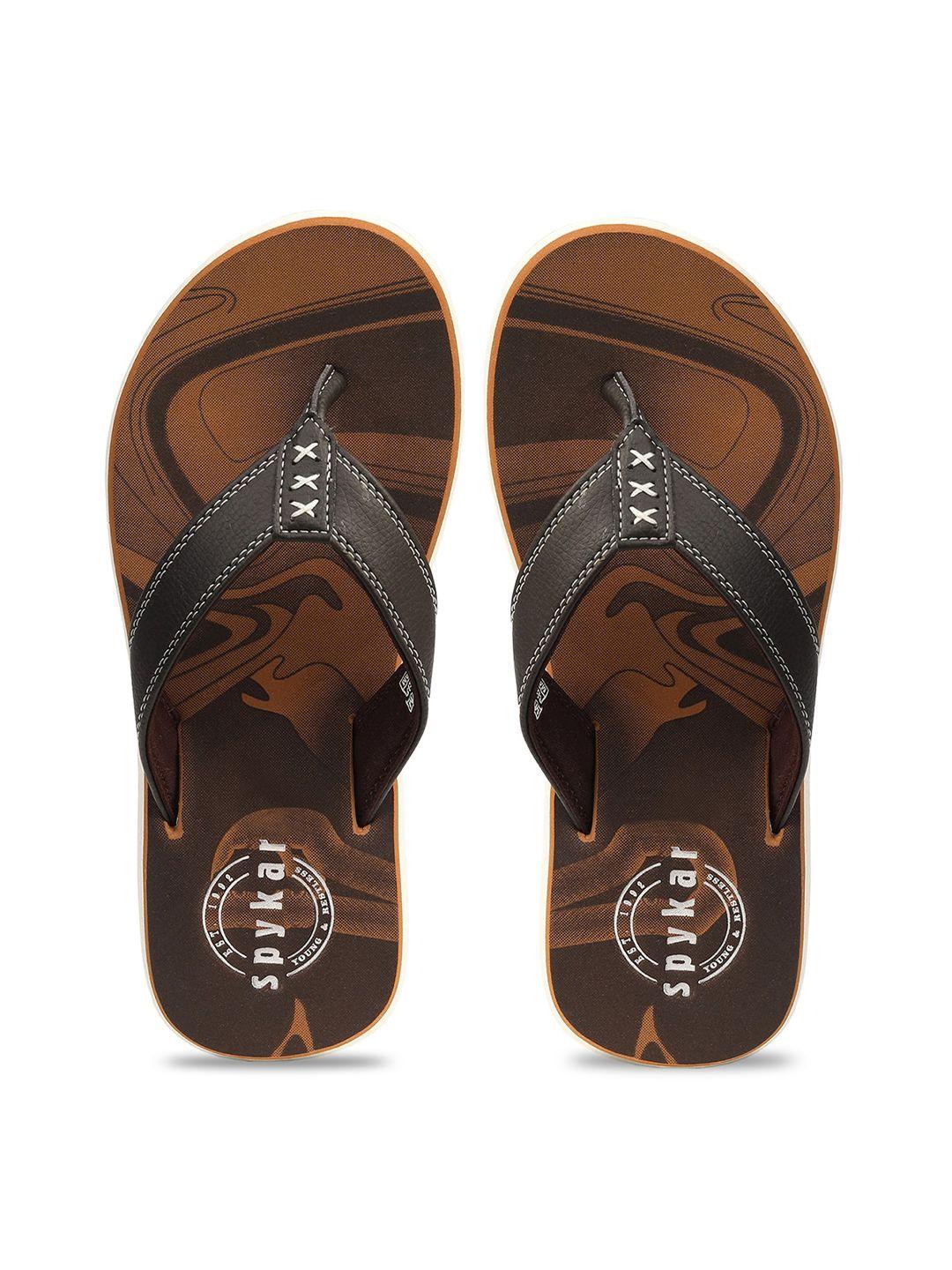 spykar men thomas tan floaters thong flip-flops