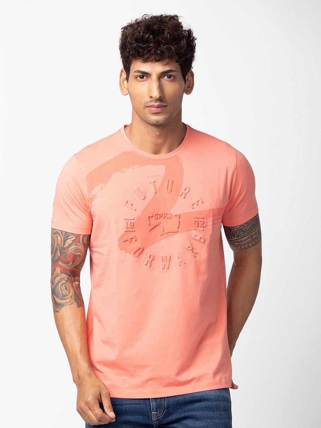 spykar men typography printed t-shirt