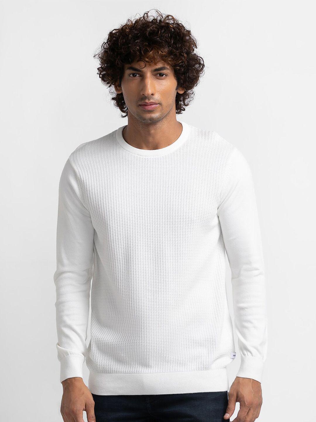 spykar men white pullover