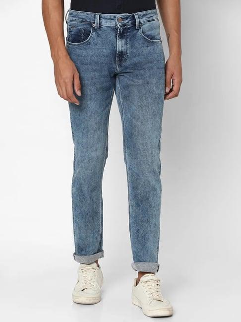 spykar mid blue cotton comfort fit jeans