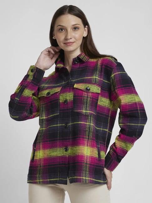 spykar multicolor cotton checks shirt