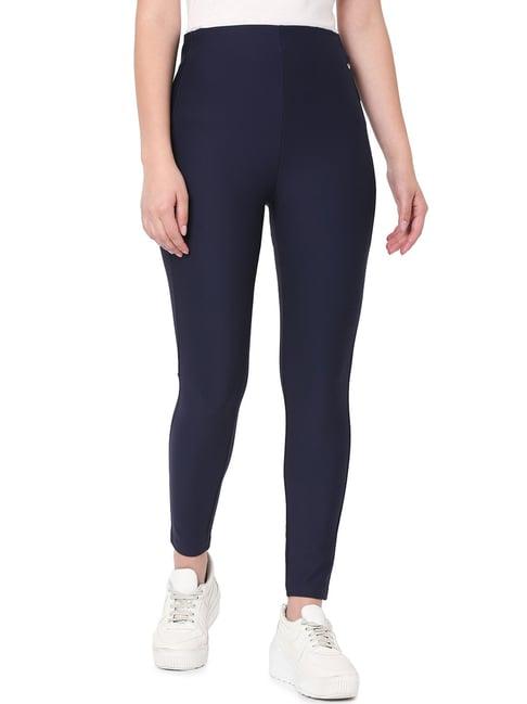 spykar navy regular fit tights