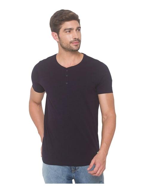 spykar navy slim fit t-shirt